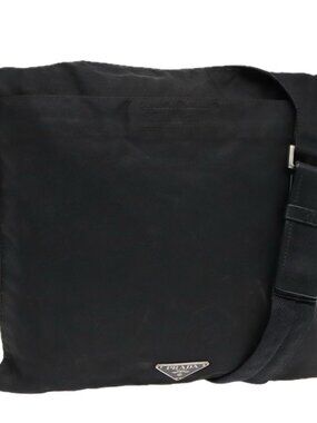 PRADA Shoulder Bag Nylon Black Auth bs18093